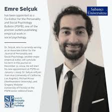 FASS faculty member Emre Selçuk has been appointed as a Co-Editor for the  Personality and Social Psychology Bulletin (PSPB), one of the premier  outlets publishing empirical work in social psychology. Dr. Selçuk,