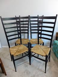 4 Gio Ponti Style Exaggerated Ladder Back Dining Chairs Wood Etsy Ladder Back Dining Chairs Dining Chairs Wood Dining Chairs