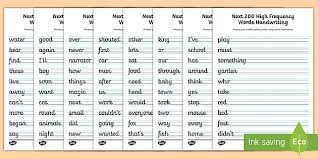 We've got tons of them! Next 200 High Frequency Words Handwriting Worksheets