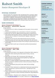 Get your professional looking resume template which will help you get that job you're after! Senior Sharepoint Developer Resume Samples Qwikresume