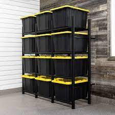 Proslat Bin Warehouse Heavy Duty 12 Tote Rack Garage Storage Shelves Garage Storage Bins Storage Bins Organization