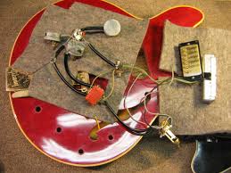 In the guitar cavity, unsolder the 2 bridge pickup leads; Vintage 1965 Gibson Es345 Wiring Repair Chicago Fret Works Guitar Repair