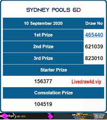 Result Sydney Pools Kamis 10 September 2020 Singapura Selamat