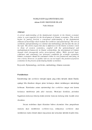 Pdf Worldview Dan Epistemologi Dalam Ilmu Ekonomi Islam Nafis Irkhami Academia Edu