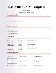 Cv Template Resume Template Word Basic Resume Cv Template Word