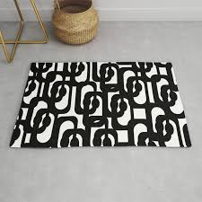 Black And White Mid Century Modern Rug Black And White Mid Century Modern Loop Pattern Rug By Kierkegaart Society6 Rug Pattern Midcentury Modern Rugs