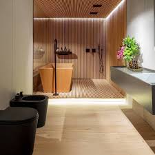 Japanese bath house inspired bathroom. 21 Japanese Bathroom Ideas With The Wow Factor In 2021 Houszed