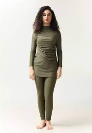 LANUUK Diana Modest Swim Dress - Olive