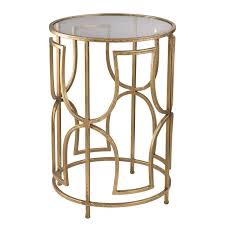 Victorine End Table Glass Accent Tables Living Room Side Table Bronze Accent Table