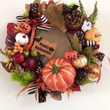 ハロウィン 大きなカボチャとフルーツのハロウィンリース 30 ハロウィン リース ハロウィン リース 手作り ハロウィーンリース