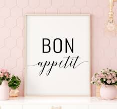 Bon Appetit Printable Art Kitchen Poster Typography Quote Print Kitchen Print Bon Appetit Poster Kitchen Decor Instant Download Printing Websites Word Art Wall Decor Wall Art Instant Download
