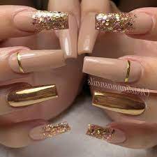 20 Rose Gold Nails Styles Must Inspire You Gold Inspire Nailstyle Gold Acrylic Nails Rose Gold Nails Gold Nails