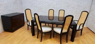 Hopefully the bedroom interior perspective here will be useful for designers looking for reference ideas. Vintage Henredon Scene Three Black Lacquer And Burl Wood Dining Set Set Of 10 From Vintage Grind House Of Chicago Il Attic