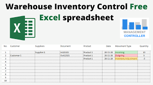 Use of physical inventory count sheet is very important for any type of business. Warehouse Inventory Control Free Excel Spreadsheet