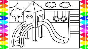 Get some pieces of a3 paper and draw a large circle on each one. How To Draw A Playground For Kids Playground Drawing Playground Coloring Pages For Kids Youtube
