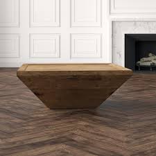 Some solid coffee tables are equipped with drawers, featuring a open moka oak and a push & pull opening system. Four Hands Atlanta Solid Wood Solid Coffee Table Perigold