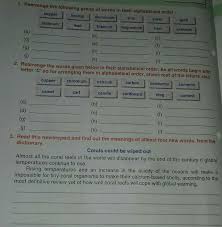 (i) when words start with different letters, use the first letter of each word to put the words in abc order. 1 Rearrange The Following Group Of Words In The Alphabetical Order 2 Rearrange The Words Given Below Brainly In