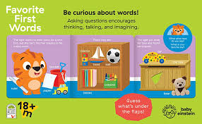 Amazon Com Baby Einstein Favorite First Words Lift A Tab Board Book 9781680522440 Wing Scarlett Cottage Door Press Crisp Dan Books