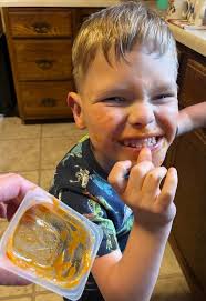 He got a buffet of carrots today and he couldn't be happier.