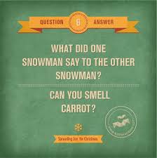 What Did One Snowman Say To The Other Snowman Can You Smell Carrot Somewhere Over The Rainbow Christmas Quotes Canning Smelling