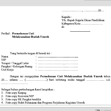 0 ratings0% found this document useful (0 votes). Contoh Surat Permohonan Cuti Umroh Bagi Guru Pns Asn Disertai File Doc
