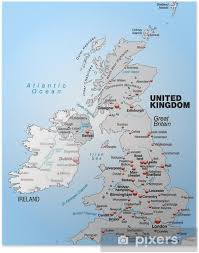 Édouard vii (en anglais : Poster Carte Du Royaume Uni A L Irlande En Gris Pixers Nous Vivons Pour Changer