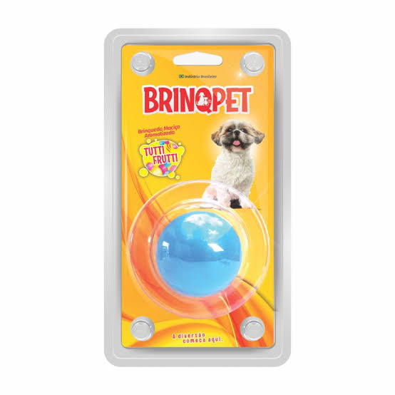BRINQUEDO - BOLA LISA AROMATIZADA TUTTI FRUTI - COR: AZUL/ROSA