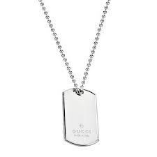 Gucci Mens Dog Tag Double Pendant Necklace In Sterling Silver Mens Jewelry Mens Accessories Fashion Bracelets For Men