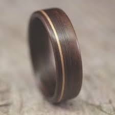 Dark Wood With Gold Inlay Wedding Men Rings For Men Mens Wedding Bands