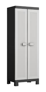 Padlockable doors (padlock not included). Buy Hart Tall Cabinet Resin Storage And Organization Black With Gray Doors Online In India 638892886