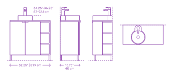 Modern bath cabinets have become taller in recent years in what is known as comfort height vanities.. Bathroom Vanities Dimensions Drawings Dimensions Com