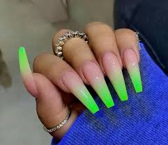 Custom logo neon green acrylic nails bright gel color neon nail polish. Pin By Edith Neblina On Unas Tendencia 2019 Green Acrylic Nails Ombre Acrylic Nails Best Acrylic Nails
