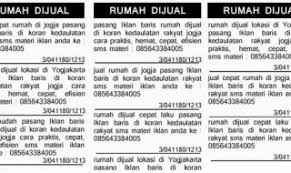 Nego, bisa cod area jkt tmur. Contoh Iklan Baris Jual Rumah Toriolo Com