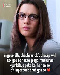 I wish the exact same Chaddha uncle ka bhatija would ask me to hasso jeyo  muskurao.... Only then I will be able to...( Well past my 20's though) Angel  Aman where are