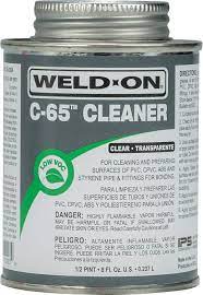 Weld-On 10203 C-65 Pvc/Cpvc/Abs/Styrene Cleaner - Low-Voc, Clear, 1/2 Pint  (8 Fl Oz): Automotive Cleaning Products: Amazon.com: Industrial & Scientific