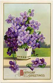 Check spelling or type a new query. Purple Flowers In Basket Vintage Postcard Image Vintage Postcards Vintage Flowers Vintage Birthday Cards