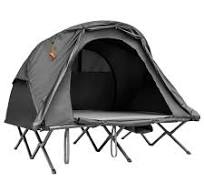 Gymax 2-Person Outdoor Camping Tent Cot Elevated Compact Tent Set W/  External Cover
