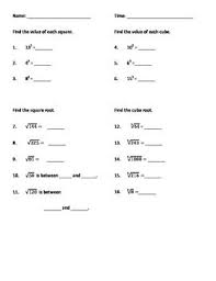 Square Roots And Cube Roots Square Roots 8th Grade Math Number Line