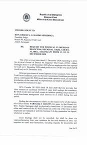 Philippine Supreme Court Public Information Office On Twitter Alabel Sarangani Rtc Branch 46 Physically Closed Starting December 15 2020 Until All Rt Pcr Swab Test Results Of The Court Personnel Are Released Read
