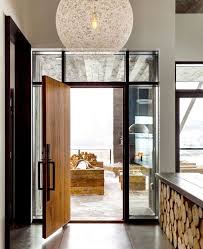 modernes haus eingang holz tur bodenbelag polierter beton modernes haus eingang holz tur bodenbelag moderne hausentwurfe moderne raumausstattung modernes haus
