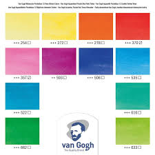 Vibrant Colours With 12 Colours In Half Pans Royal Talens Permanent Lemon Yellow 254 Transparent Yellow Van Gogh Watercolor Watercolor Paint Set Van Gogh