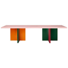 Color Blocked Lacquered 10 Foot Mdf Abbondio Dining Or Conference Table Conference Table Modern Conference Table Conference Table Design