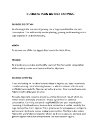 It describes the key functions of the business— operations, finance, management and. Doc Business Plan On Rice Farming Efe Agarry Academia Edu