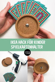 Ikea Diy Kartenhalter Basteln Fur Kinder Limmaland Blog Spielkartenhalter Basteln Mit Kindern Bastelideen Kinder