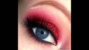 Red Glittery Christmas Look Makeup Tutorial Youtube