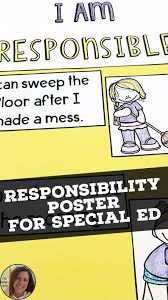Create A Responsibility Poster With Your Students When Learning Ab Special Education Resources Character Education Activities Differentiated Writing Activities