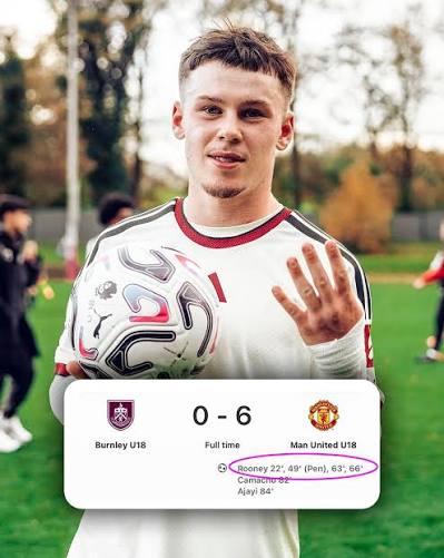 16-year-old Kai Rooney scored FOUR goals against Burnley U18s 👏