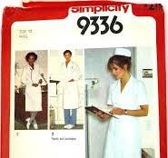 Simplicity Pattern 9336 Vintage Nurses Uniform Dress Lab Coat Sz 12 Uncut FF