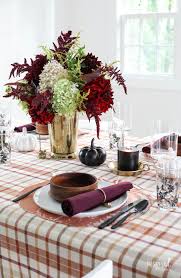 I absolutely love fall décor. Old Meets New Colorful Fall Table Decorations Fall Dining Room Decor