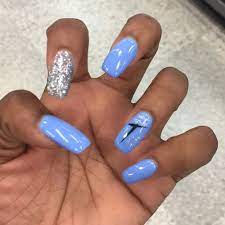 Cute nails with the letter j. Girl Nails With Boyfriend Initials Pink Acrylic Nails Nail Prices Cute Nails